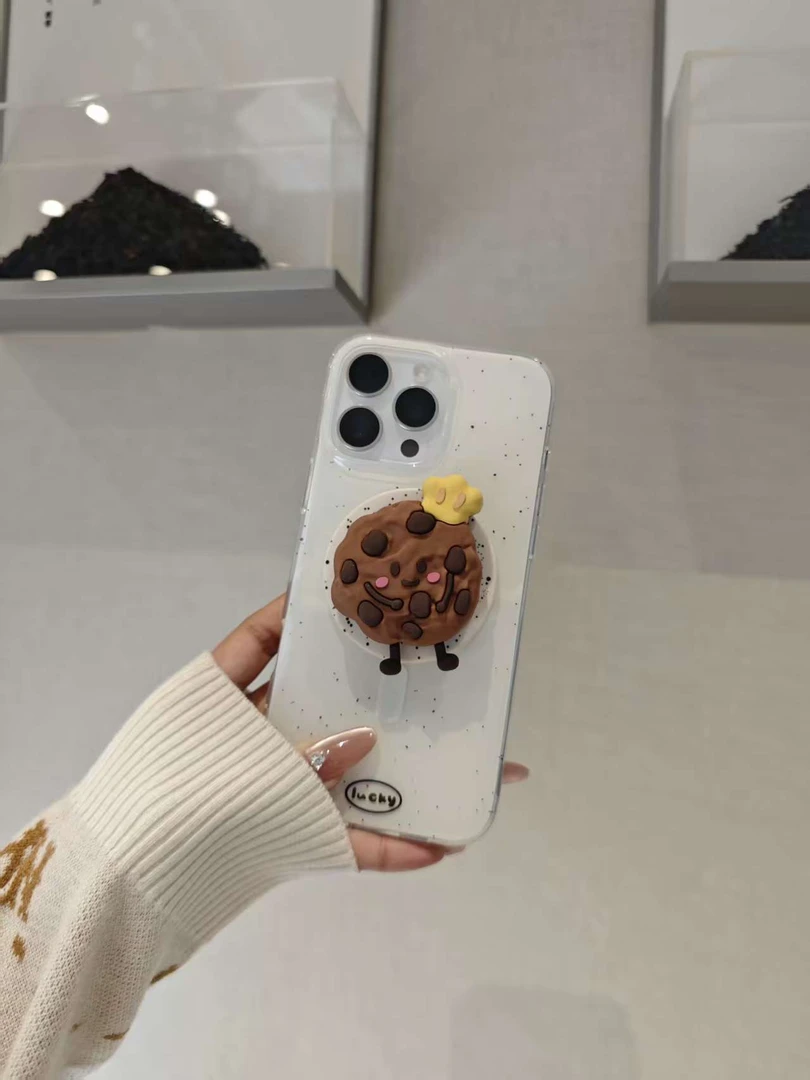 个性曲奇饼干磁吸iPhone17支架适用15苹果16promax手机壳14防摔13