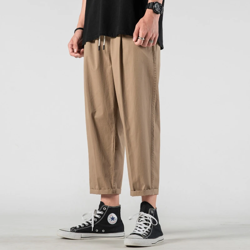 0666百搭九分裤直筒夏季裤子男士8八分宽松休闲薄款胖子潮9分裤