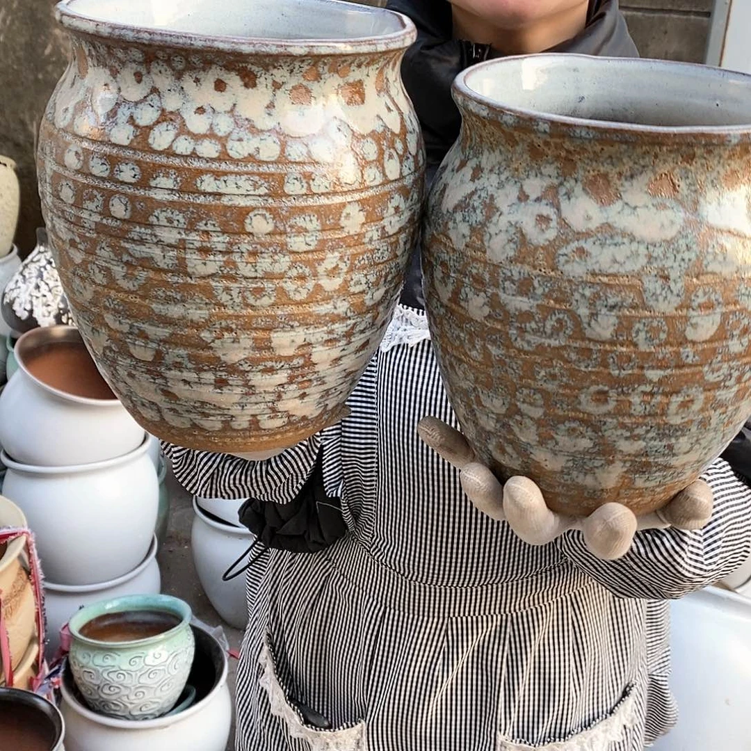 紫砂花盆瑕疵口17高21