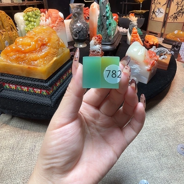 印石昌化石梅子青