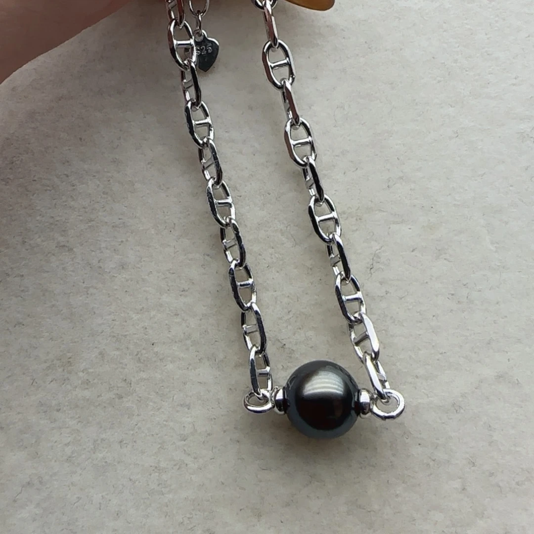 手链18海水珍珠银S925镶嵌