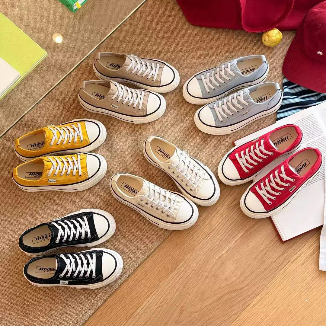 漫旅拼图~帆布鞋女2025春季新款时尚百搭休闲板鞋