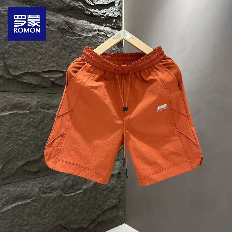 罗蒙高端品质感简约休闲短裤男士夏季薄款中裤子男款五分裤沙滩裤