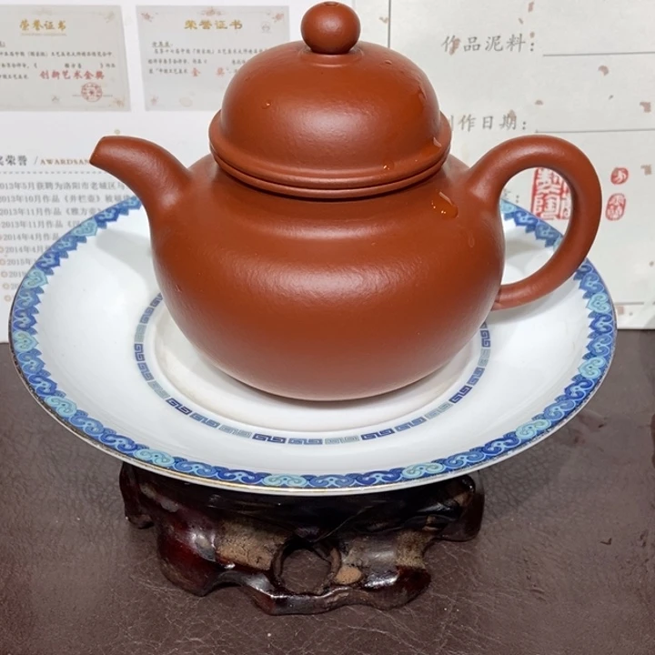 紫砂茶壶赵庄朱泥全手240