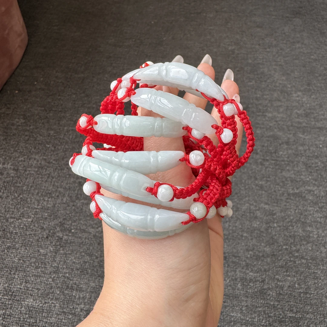 天然缅甸翡翠A货藕节手绳手链大小可调节（多样性发货一件）