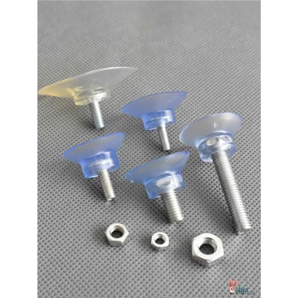 塑料铁螺丝杆吸盘M4568免打孔强力真空透明玻璃挂钩固定防滑收纳