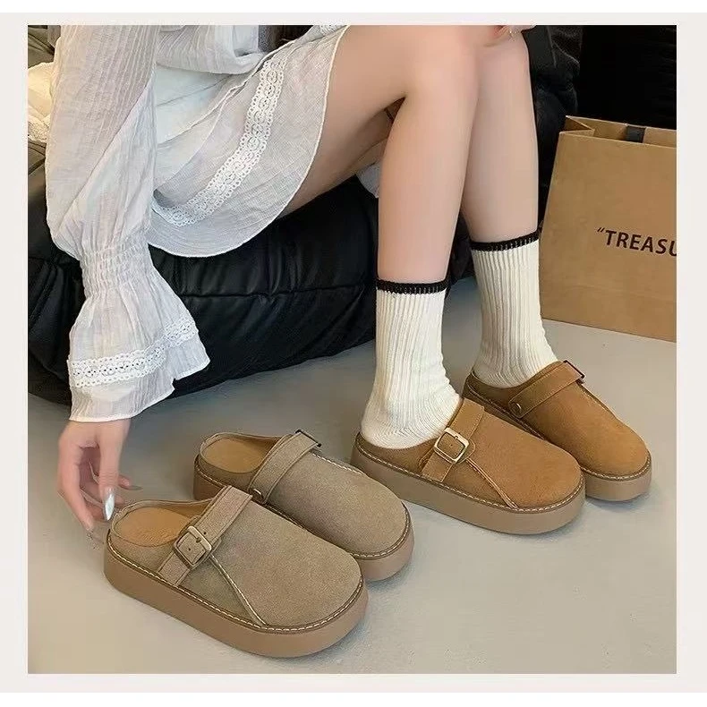 秋休闲款法式拖鞋女新款配裙子包头拖鞋813