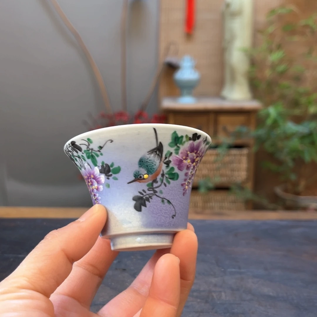 杯景德镇柴烧手绘陶瓷