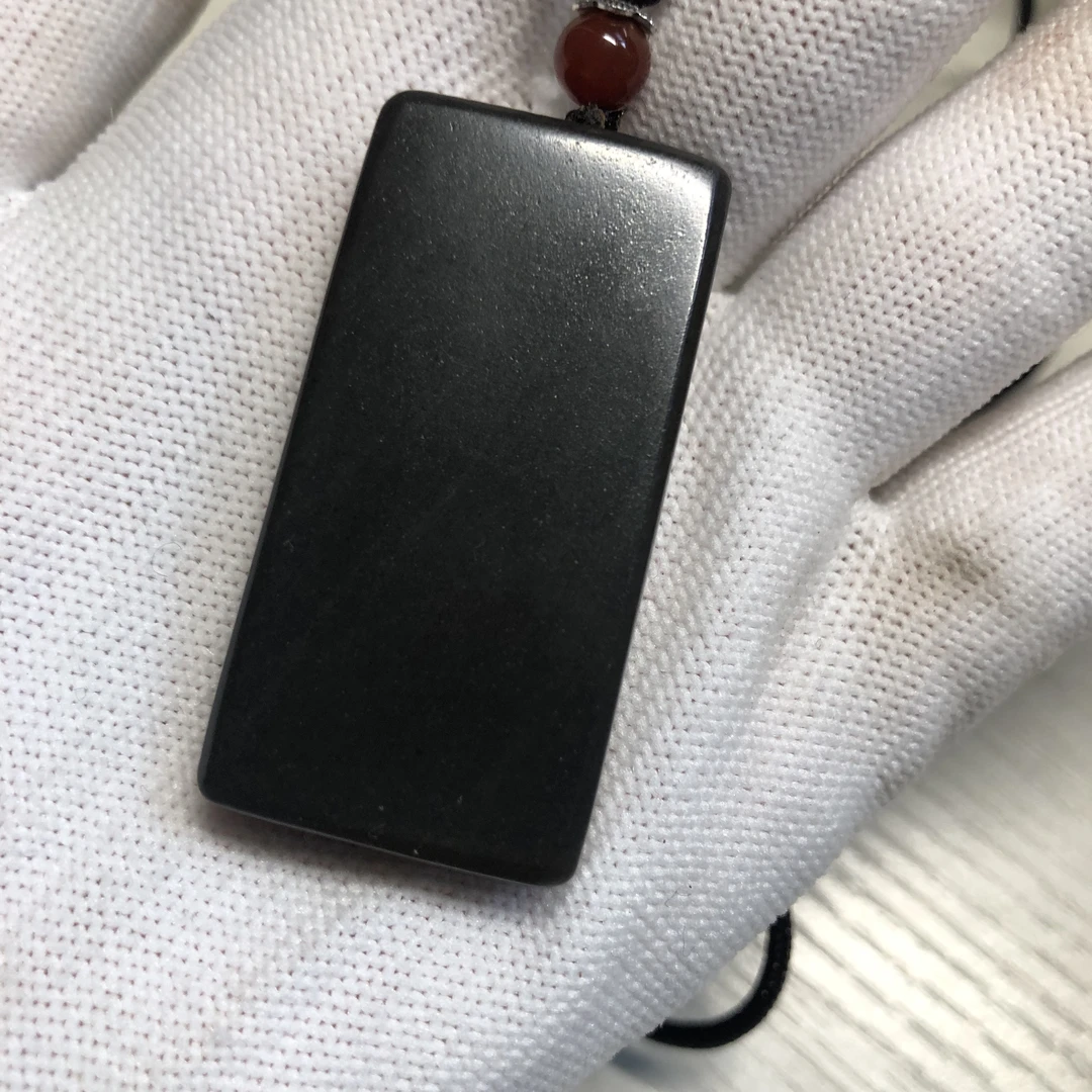 纯天然砭石材质无事平安牌