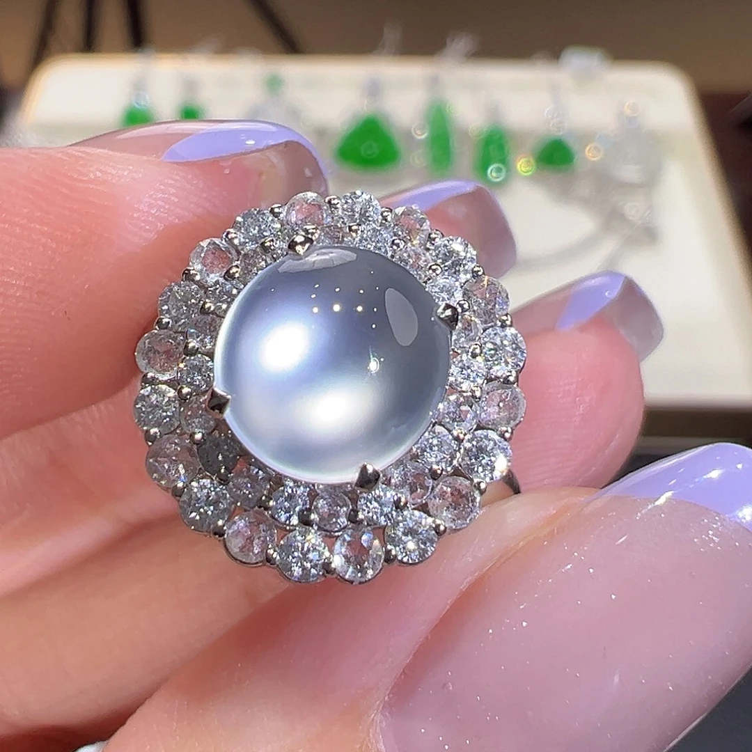 翡翠18K金镶嵌戒指翡翠