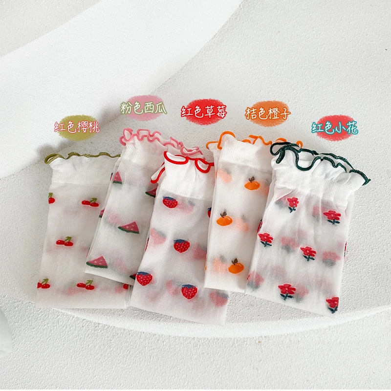 女童袜子夏季薄款新款卡通儿童袜五双随机发