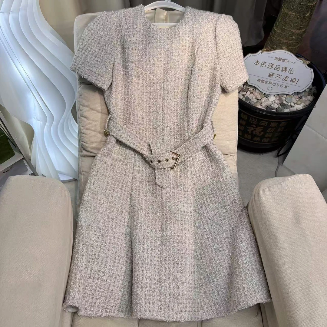 粗花呢小香风气质名媛显瘦连衣裙