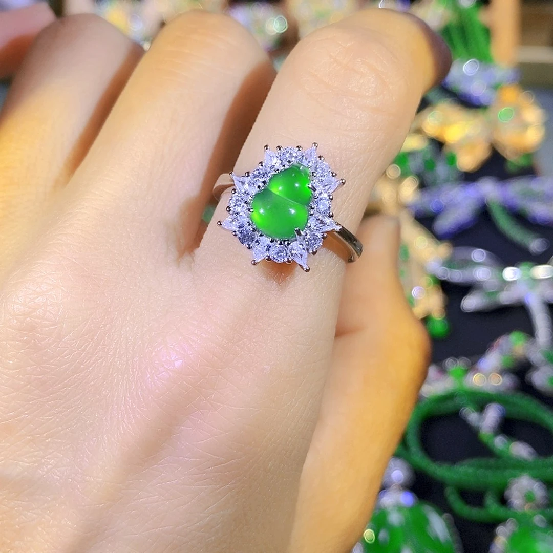 吊坠(不含链)银S925镶嵌翡翠