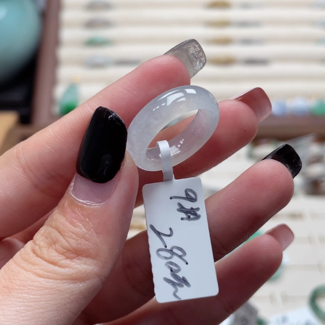 ****文翡翠未镶嵌戒指a36港圈9白月光