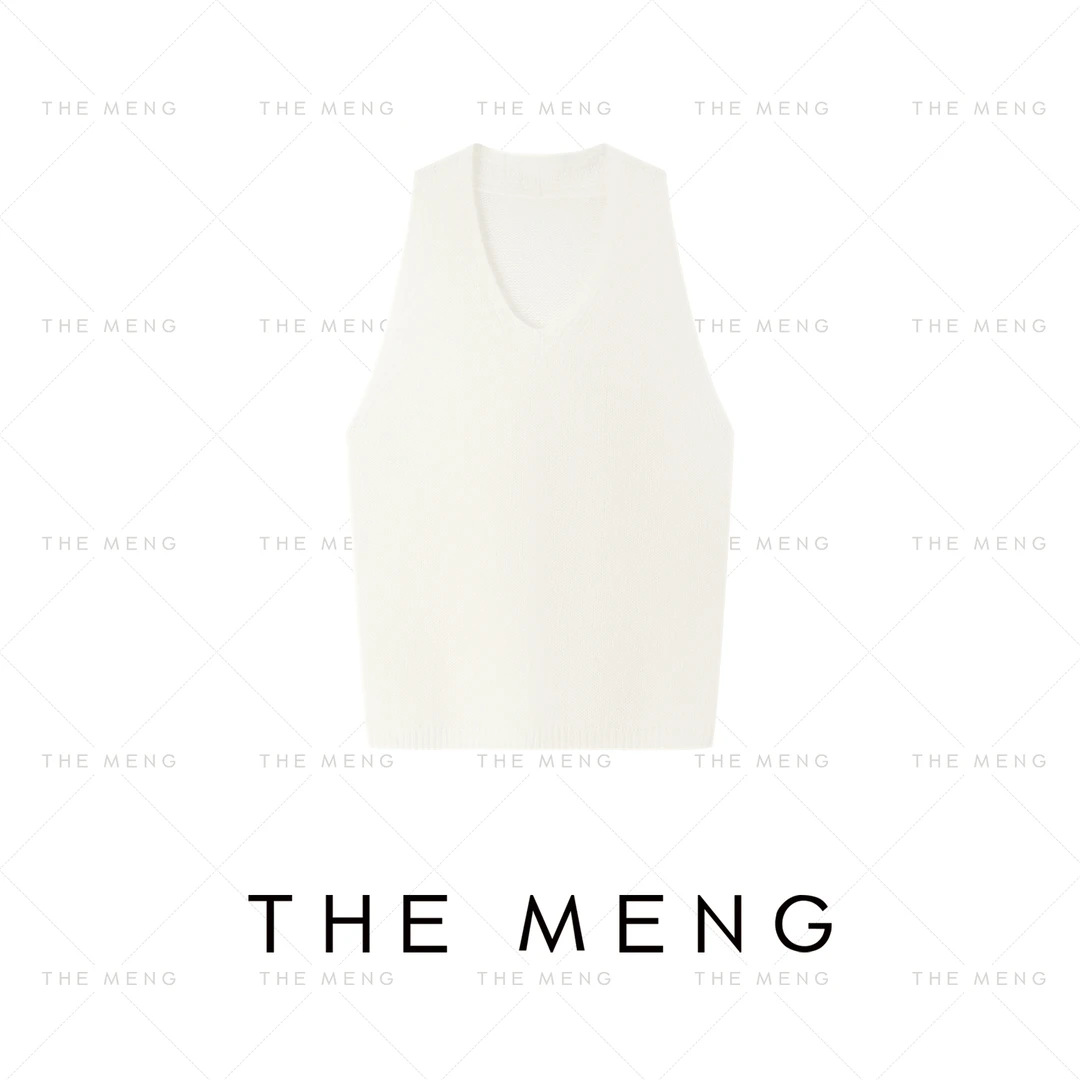 THE MENG【奶油】羊绒丝光羊毛桑蚕丝打底背心#M253D1084