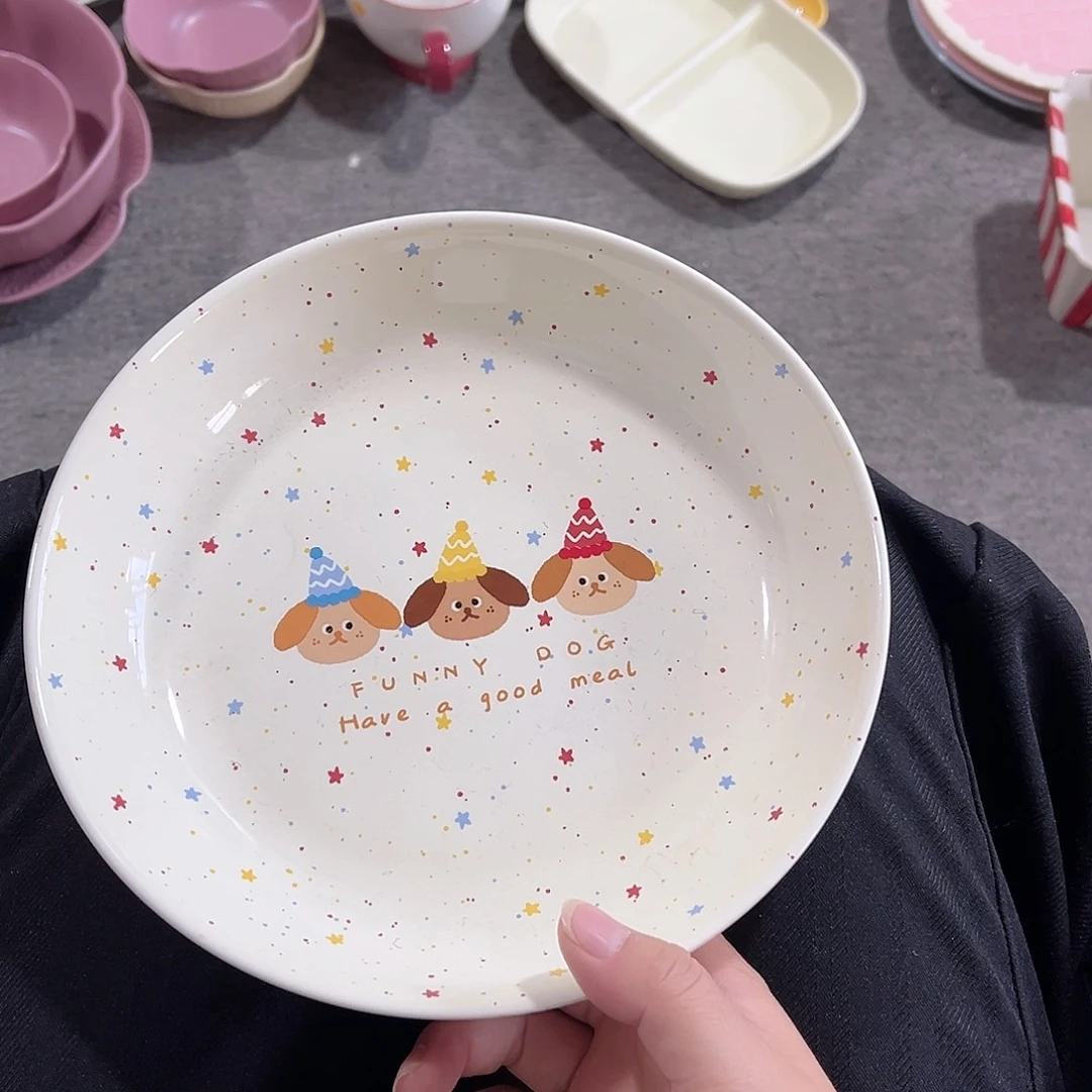 3只小狗圆盘陶瓷餐具