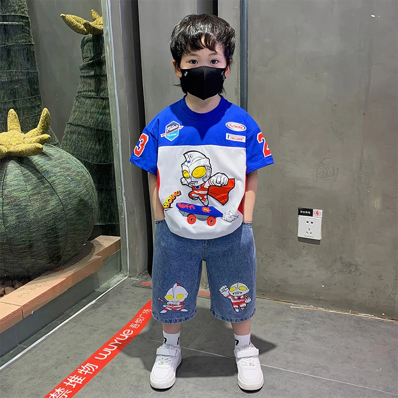 奥特曼男童夏装套装2025新款洋气儿童夏季衣服痞帅气宝宝炸街童装