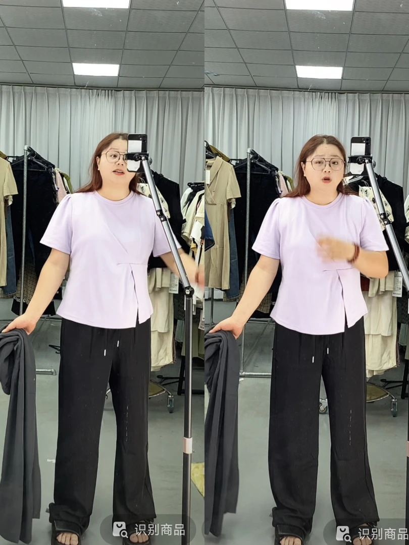 2313（26）百搭夏季开叉修身显瘦不规则韩版纯色短袖t虚