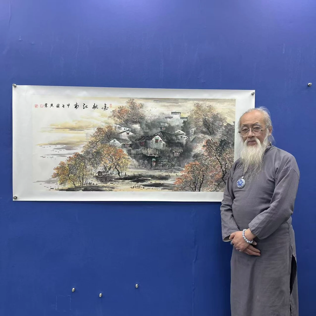 赵兴业《江南金秋》四尺横 托裱  136*68cm-天美4