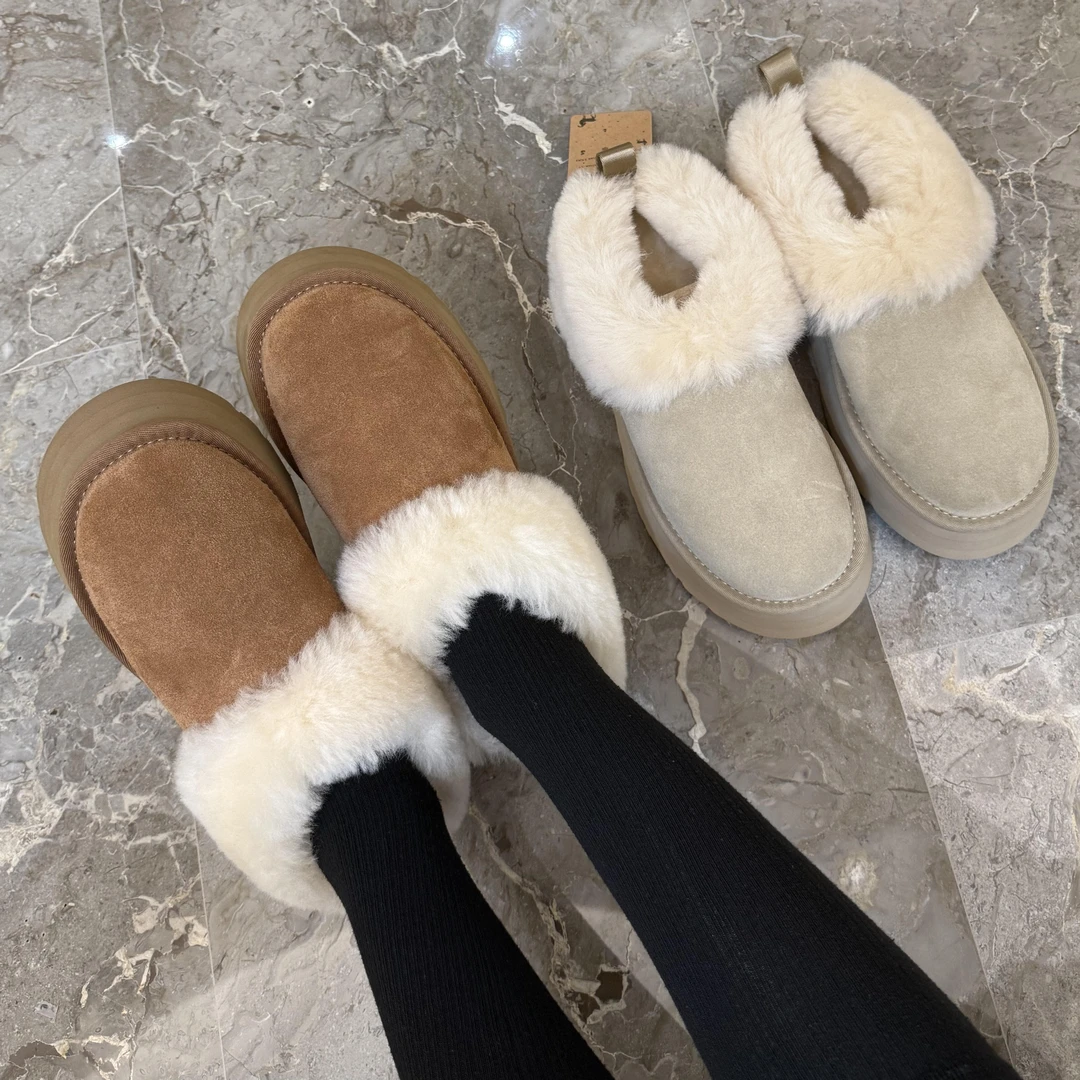 WEZOO真皮真毛皮毛一体雪地靴