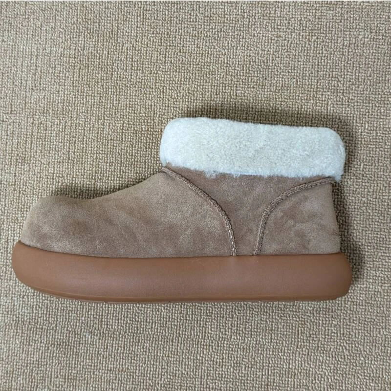 [厚底大土豆]羊皮毛一体高筒雪地靴桑坡真皮加厚保暖东北雪地棉女