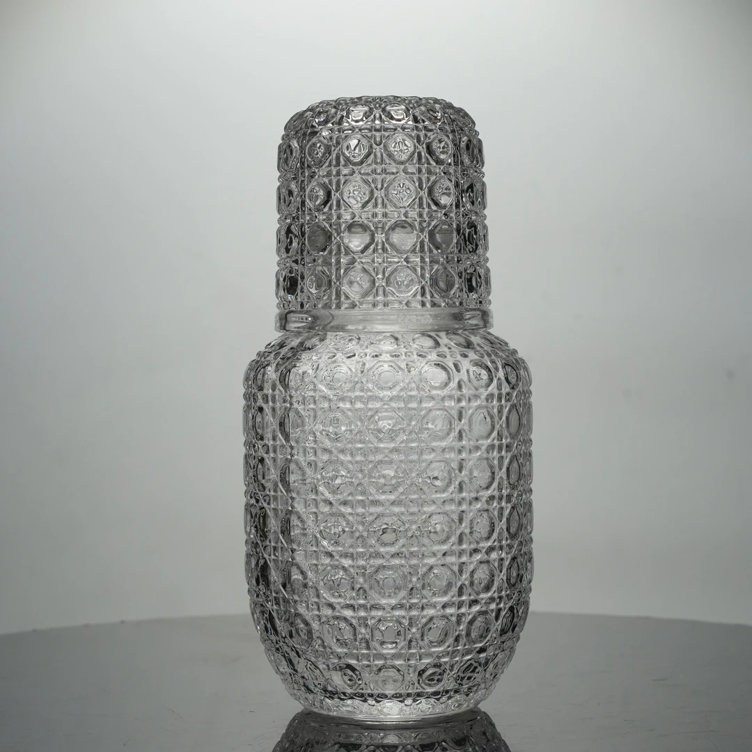 璃湾·人工手作无铅水晶玻璃大牌老花洋酒壶花茶壶一壶一杯套装