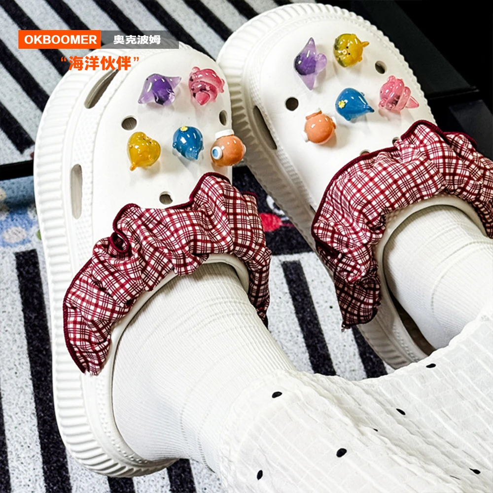 OKBOOMER海洋伙伴卡通洞洞鞋休闲外穿新款女夏百搭厚底个性凉拖鞋