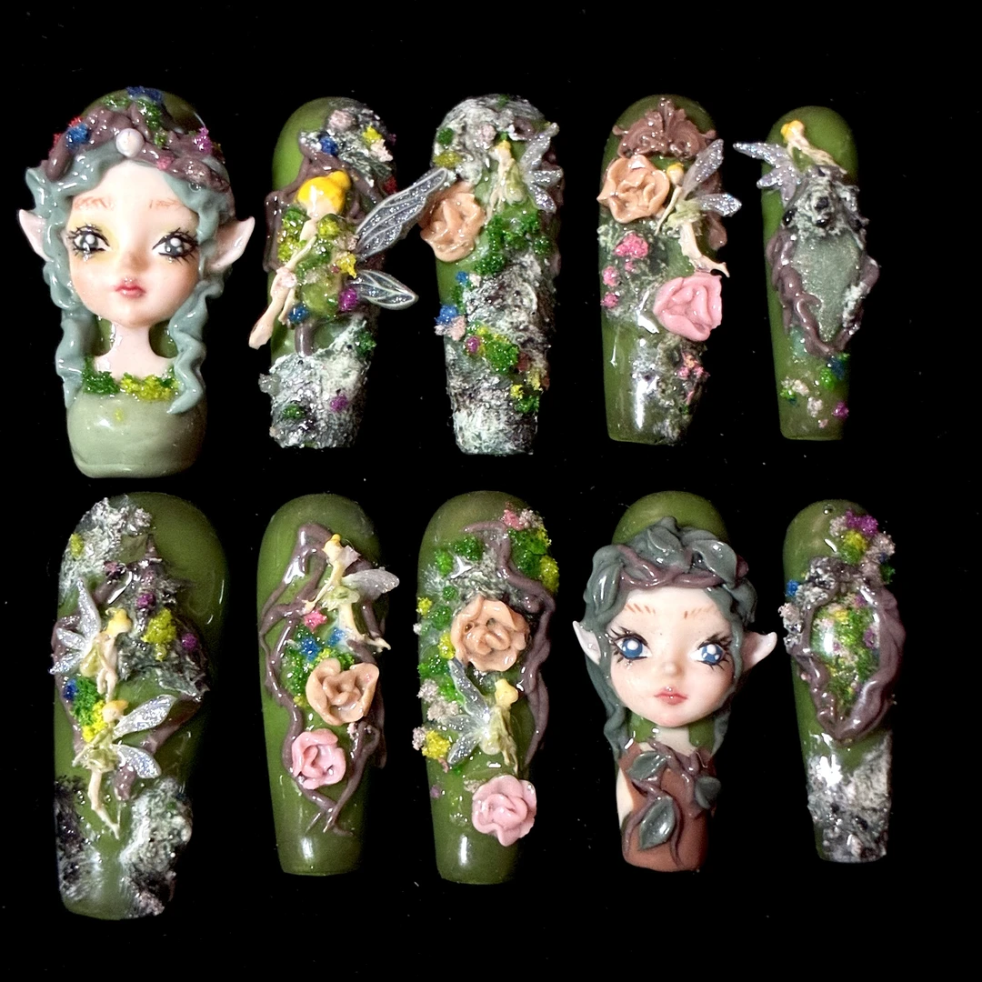 【12.12日绿野仙踪2娃 】2025爆款高级穿戴美甲中长款娃娃款式推荐