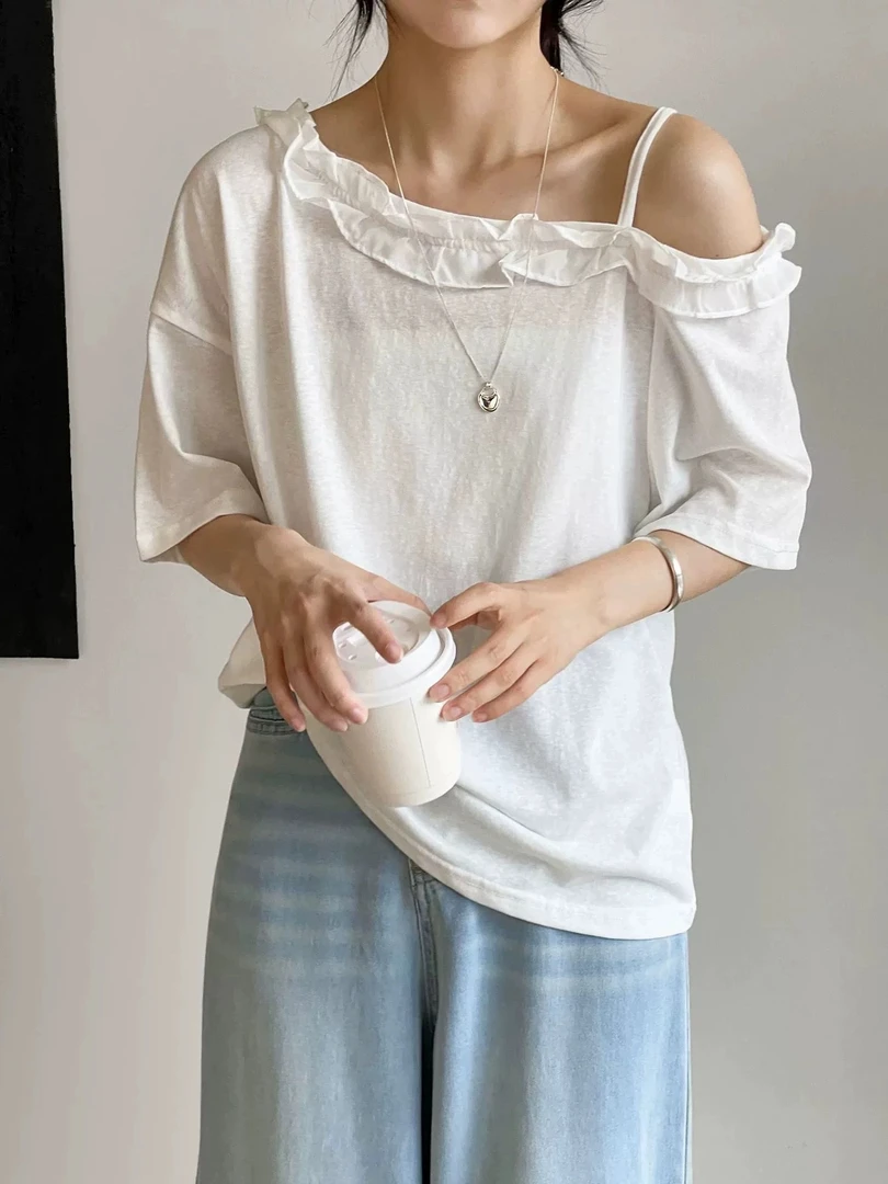新款爆款洋气女士短袖t恤流行减龄小众时髦独特漂亮洋气短袖女