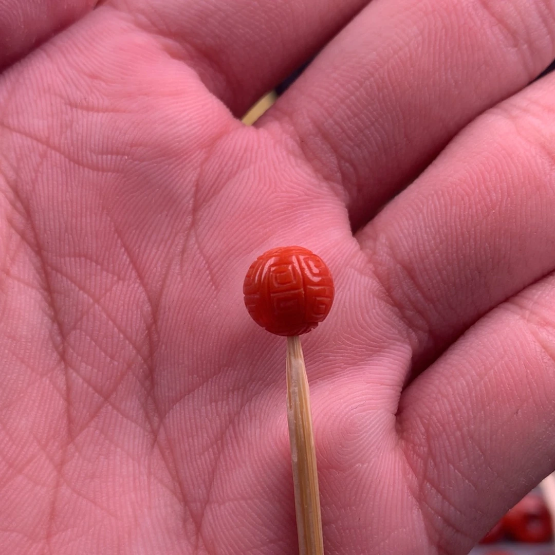 南红玛瑙精工雕刻回纹9+未镶嵌