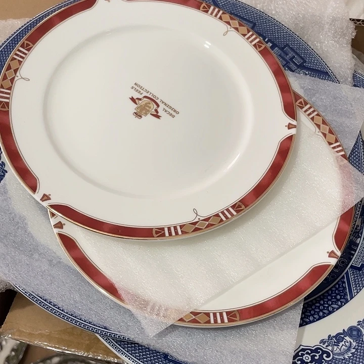 杯六厂红边金花纸平盘2个 微瑕