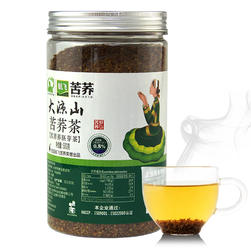 大凉山-黑苦荞胚芽茶特产麦香年货500g简约罐装 居家待客实惠之选