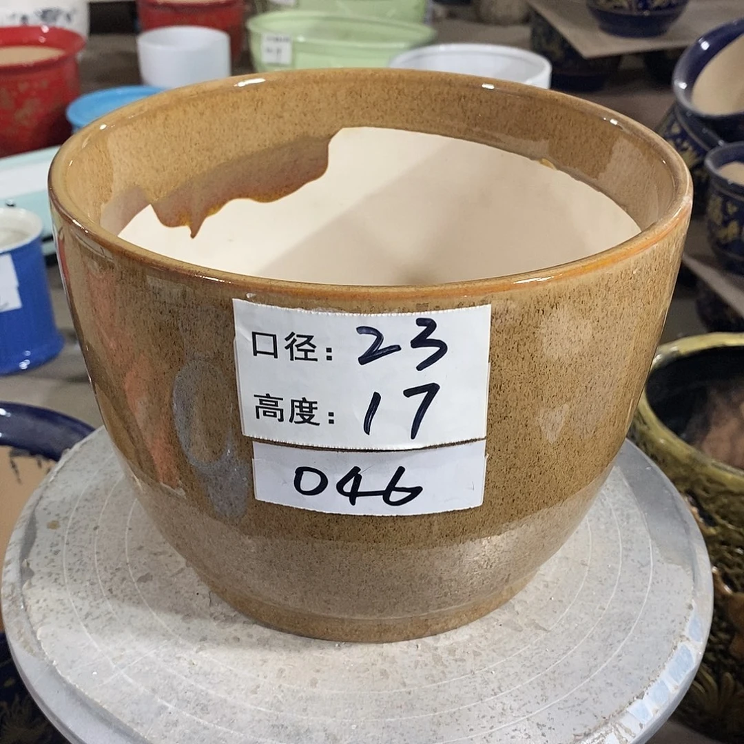 【闪购商品】陶瓷微瑕花盆-046-1个棕色