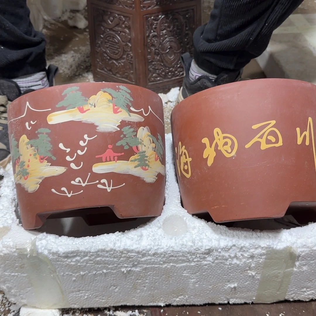 紫砂花盆口径17高度14