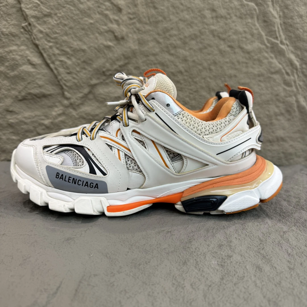 95新 Balenciaga/巴黎世家 Track白橙老爹鞋42码 专柜价8400