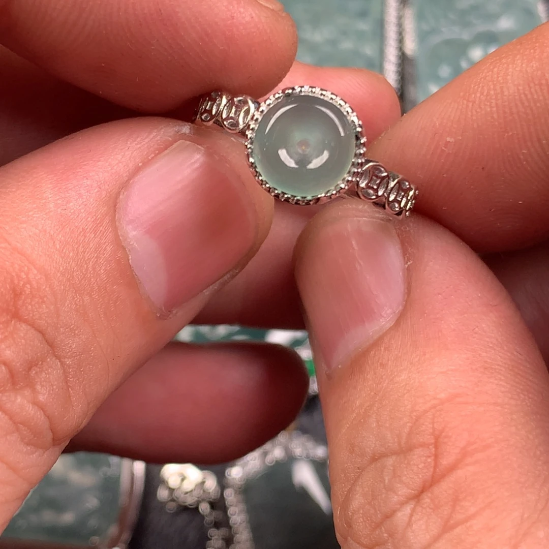 翡翠未镶嵌颈饰平安扣戒指