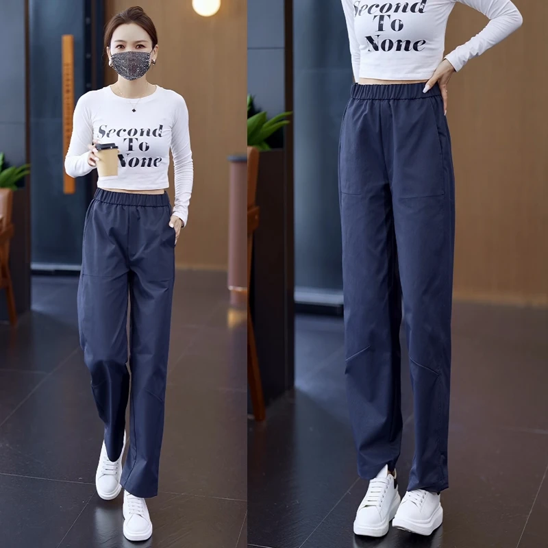 窄版阔腿裤女2025秋季新款休闲高腰宽松显瘦垂感小个子哈伦直筒裤