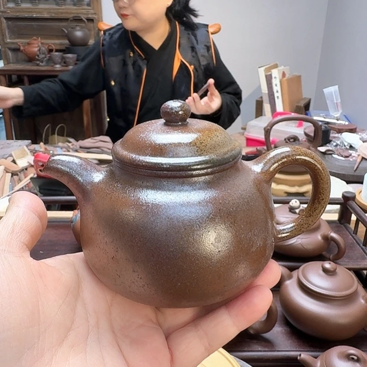 茶壶紫泥半手工制作鲍尊壶（248 C c）
