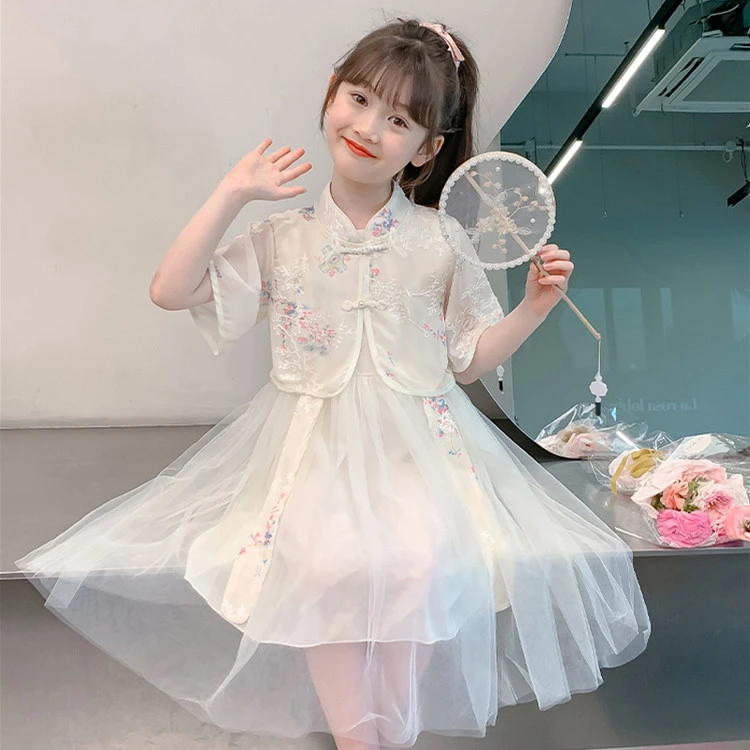 女童汉服连衣裙夏季2025新款中国风儿童改良古装套装超仙公主裙子