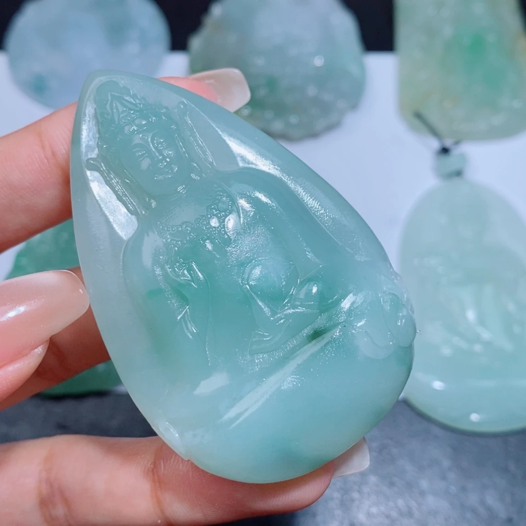 定制翡翠未镶嵌毛货翡翠挂件