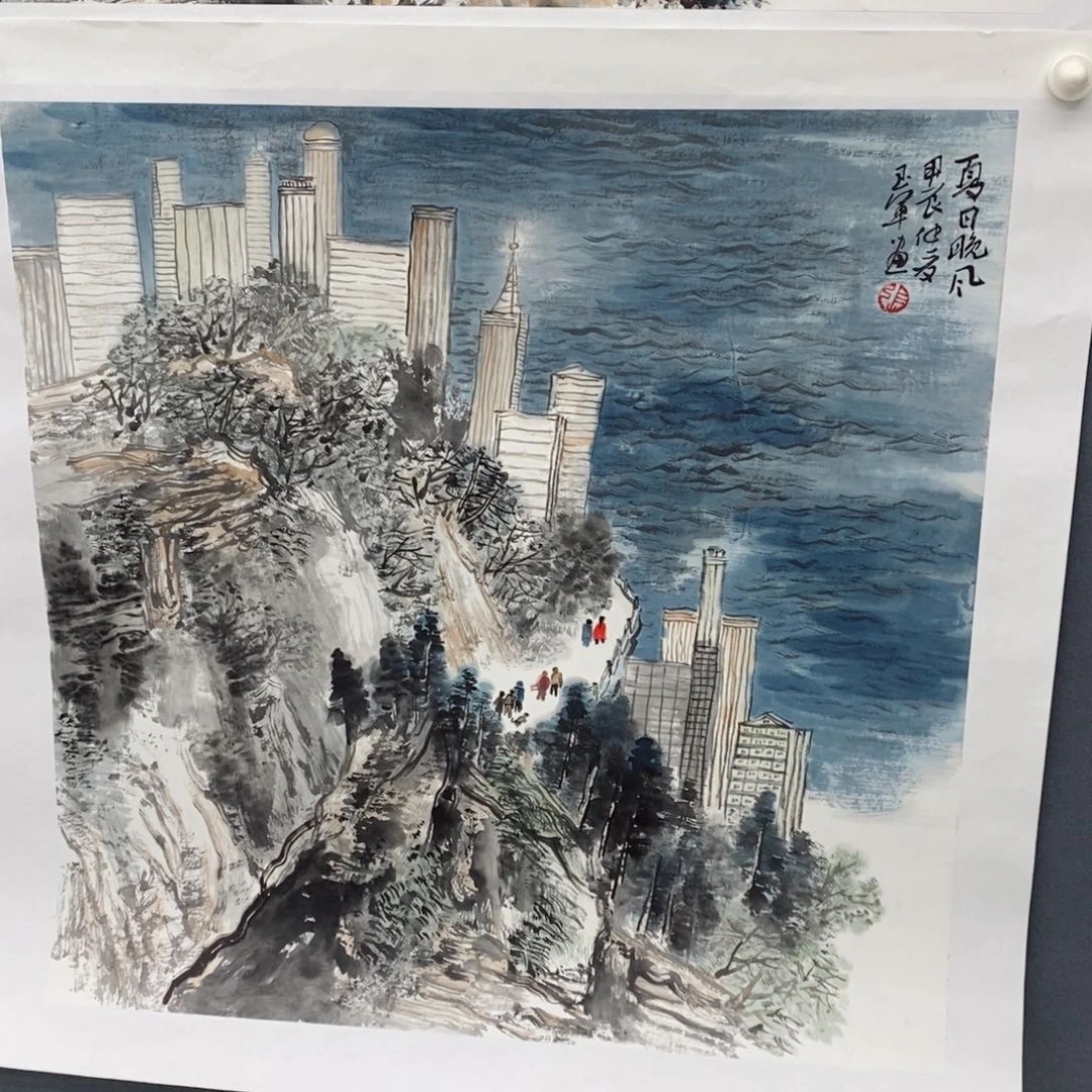 国画国画山水68斗方张玉军琪