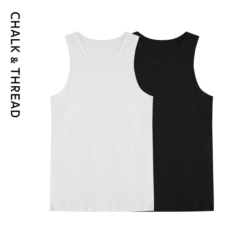 CHALK THREAD纯棉小背心打底圆领上衣