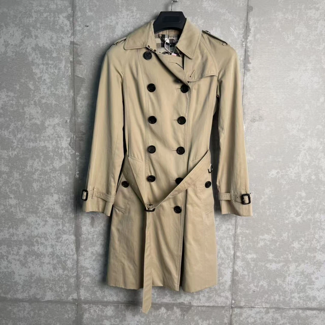 未使用 BURBERRY/博柏利 4/Burberry双排扣中长款风衣/14223/JP