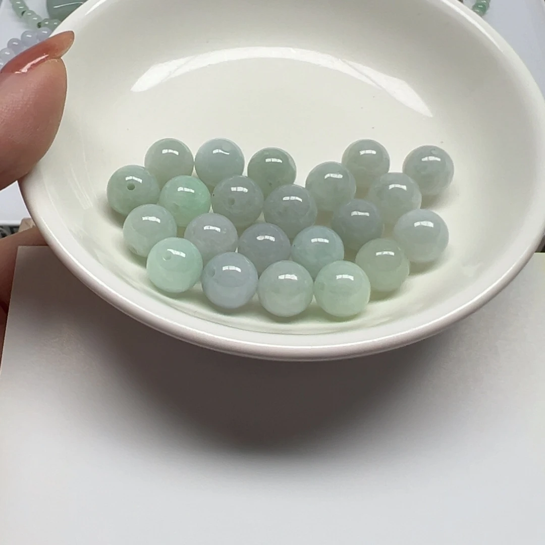 翡翠散珠咳*纯天然缅甸翡翠A货卡10，17颗分2单