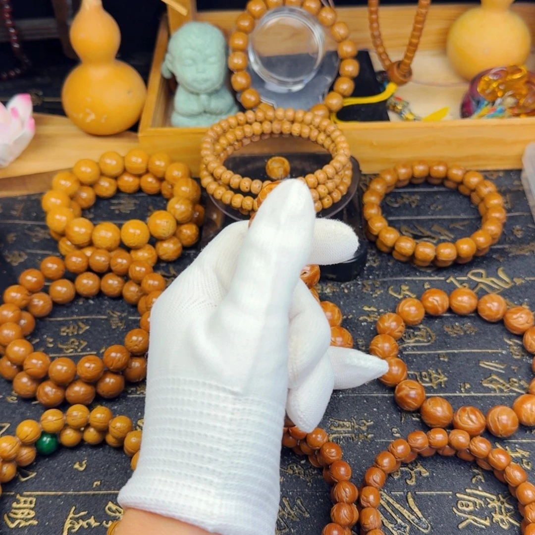 冬***出手串桃核16尺寸龙纹