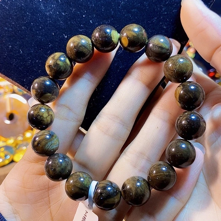 琥珀未镶嵌珠宝奇石根珀手串12