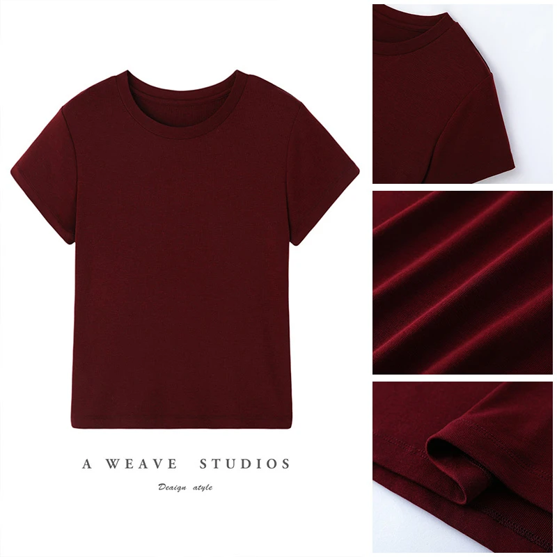 【面膜T】莱赛尔天丝纯色短袖女t恤2025夏季修身显瘦高级感百搭上衣