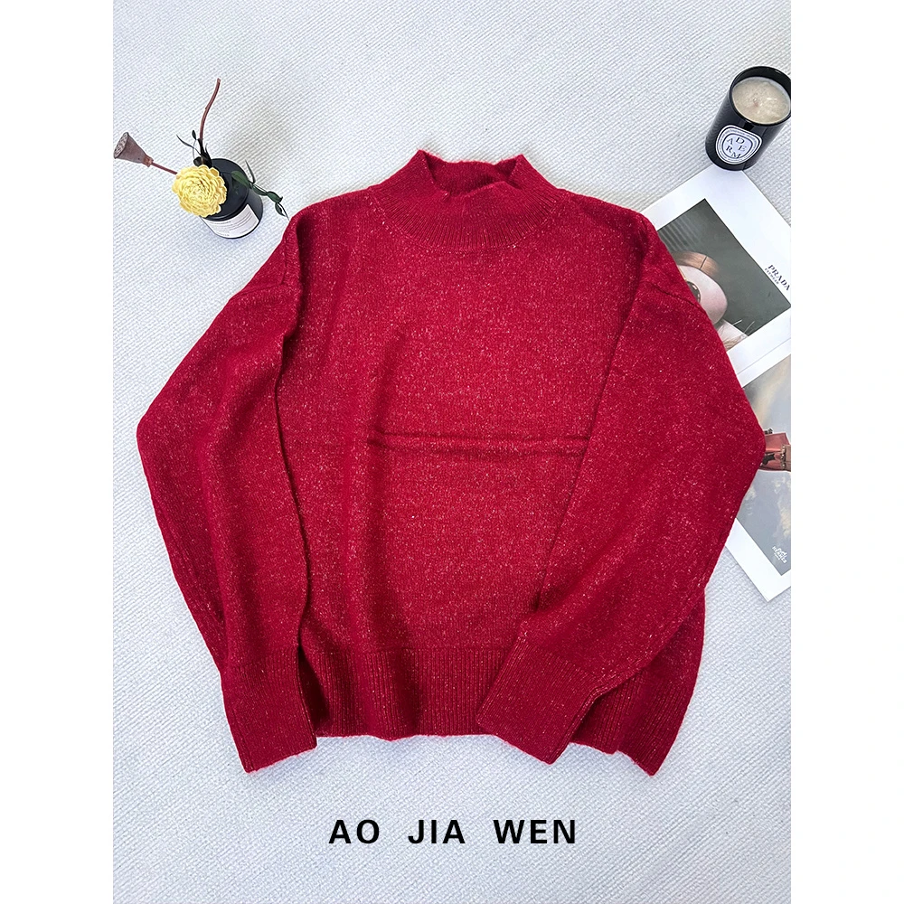 【佳文定制】2216高领长袖保暖毛针织衫毛衣上衣