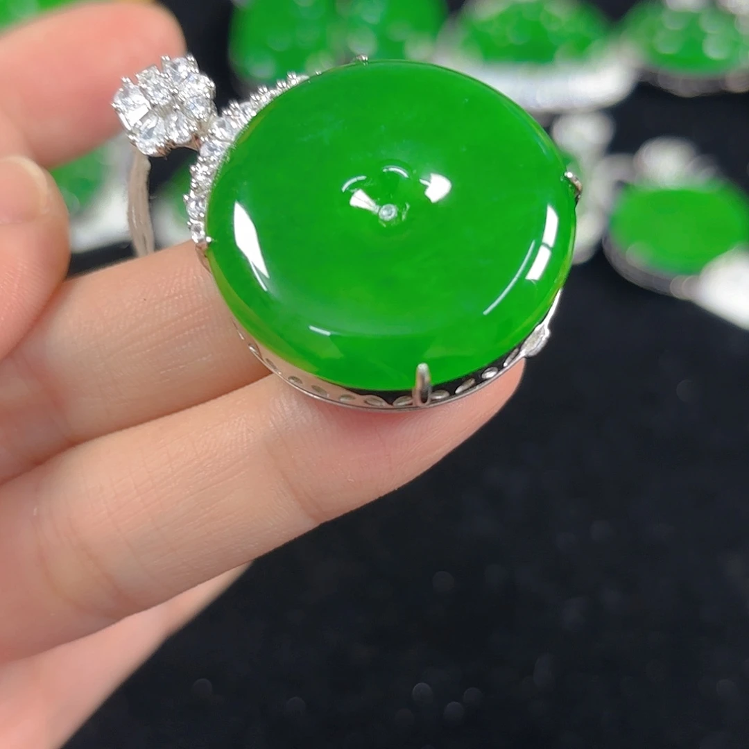 翡翠银S925镶嵌吊坠(不含链)