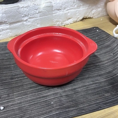 微瑕，明火，口径16，高度6变形针孔拖釉气泡红